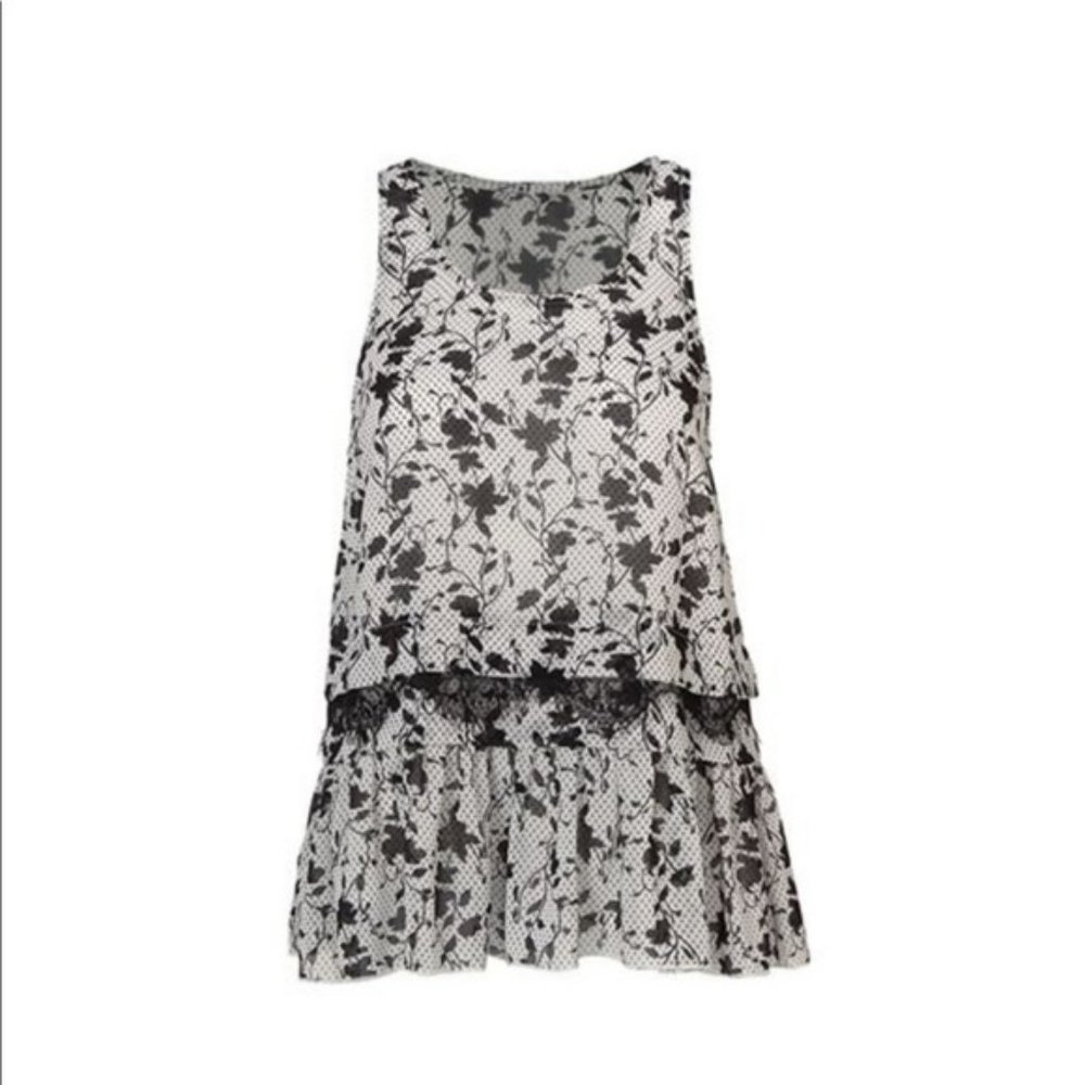 CAbi Everything Top - Spring 2021!  Black/White Camisole - 2-Piece.  Size L